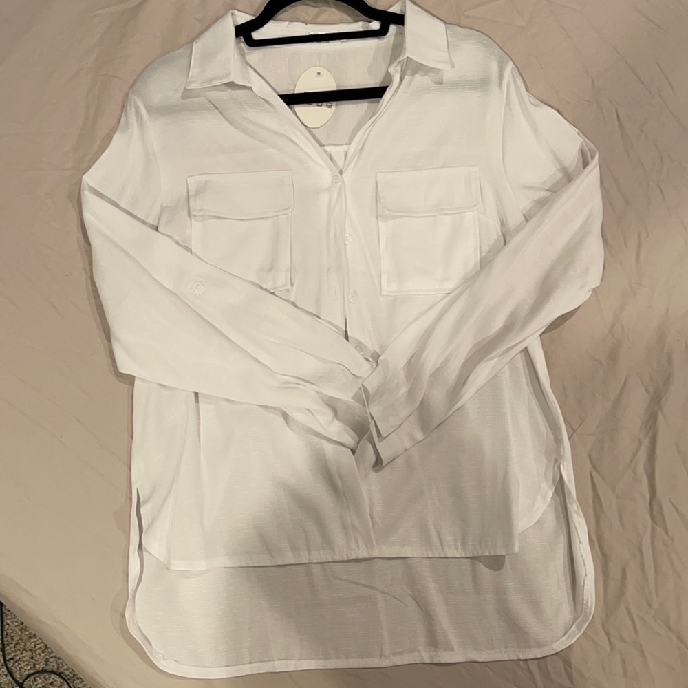 White button down blouse